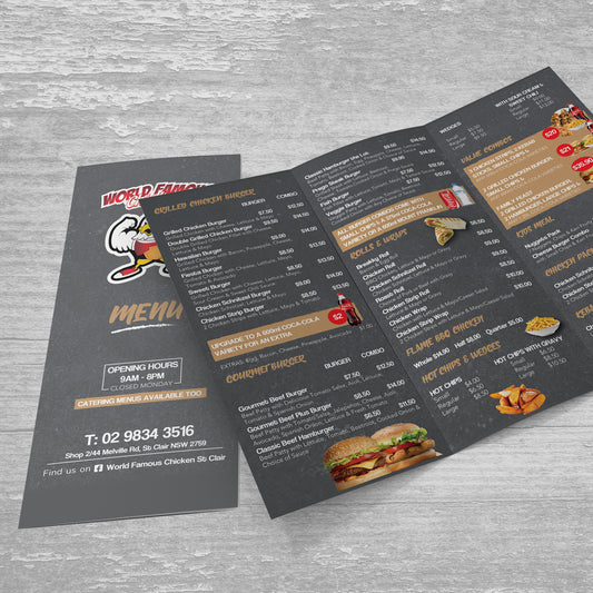 Folded A4 to DL Flyers Printed on 150GSM gloss paper, print 2 sides