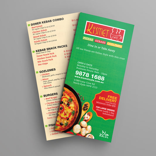 Folded A4 to DL Flyers Printed on 150GSM gloss paper, print 2 sides